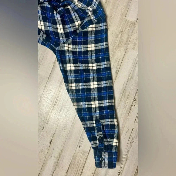 Orvis Flannel Shirt Adult XL Blue Plaid Button Long Sleeve - Picture 10 of 13